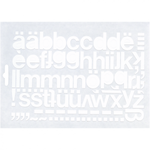 Aufkleber Kleinbuchstaben wei&szlig;, Folie, 30 mm, 1 Bogen