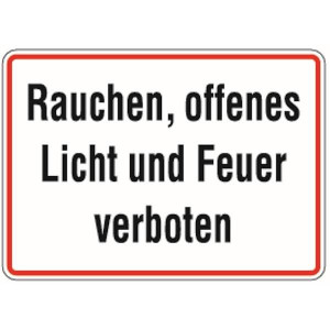 Dreifke&reg; Hinweisschild, Rauchen, offenes Licht und Feuer verboten, 250x350 mm...