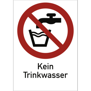 Dreifke&reg; Schild Kein Trinkwasser ISO 7010, Kombischild, Kunststoff, 210x297 mm