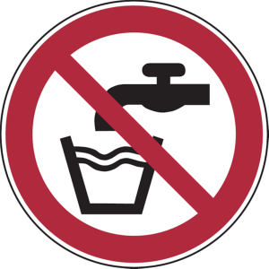 Dreifke&reg; Aufkleber (Folie) "Kein Trinkwasser", &Oslash;5cm, Folie selbstklebend, 6 S...