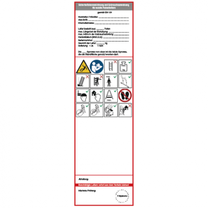 Dreifke&reg; Aufkleber Grundplakette, Mobile Podestleitern, Folie, 225 x 65 mm - ...