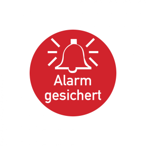 Dreifke&reg; Aufkleber T&uuml;rschild, Alarm gesichert, &Oslash; 50 mm, Folie selbstklebend 1...