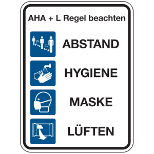 Dreifke&reg; Kombischild, AHA + L Regel beachten, 400 x 300 mm, Kunststoff, PVC 1...