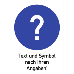 Dreifke&reg; Aufkleber (Folie) mit Text und Gebotszeichen nach Ihren Angaben, 26,...