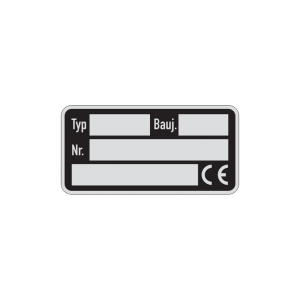 Dreifke&reg; Typenschild, 4 Freifelder mit CE-Zeichen - Bund = 50 Stk. | Folie se...