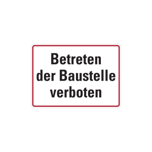 Dreifke&reg; Baustellenschild, Betreten der Baustelle verboten, 250x350mm, Alu ge...