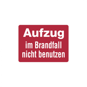 Dreifke&reg; Hinweisschild, Aufzug im Brandfall nicht benutzen | Folie selbstkleb...