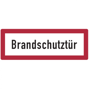 Dreifke&reg; Aufkleber Feuerwehrschild, Brandschutzt&uuml;r - DIN 4066 | 148x52 mm, 1 Stk