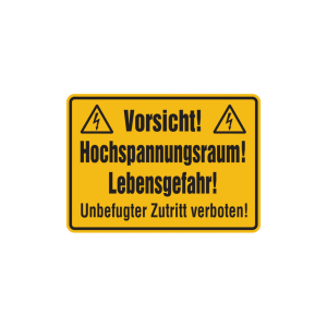 Dreifke&reg; Hinweisschild, Hochspannungsraum! Unbefugter Zutritt verboten!, 250x...