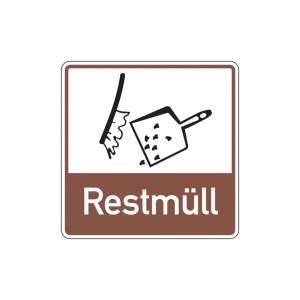 Dreifke&reg; Abfallkennzeichen, Restm&uuml;ll, Folie | Folie selbstklebend | 100x100 m...