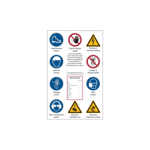 Dreifke&reg; Baustellenschild, Hinweise gem. ISO 7010 + Notruftafel, Alu-Verbund ...