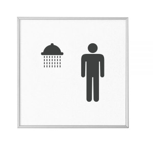 MADRID Silver Line T&uuml;rschild 120,5 mm Piktogramm Dusche Herren