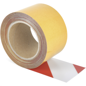 Universelles Bodenmarkierungsband WT-5125, PVC, Rot/Wei&szlig;, 75 mm x 10 m