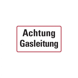 Dreifke&reg; Hinweisschild, Achtung Gasleitung, 120x200mm, Alu gepr&auml;gt, Alu gepr&auml;...
