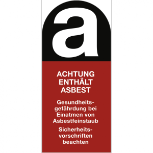 Dreifke&reg; Aufkleber - Kennzeichnung f&uuml;r asbesthaltige Stoffe, Folie, 43x95 mm,...