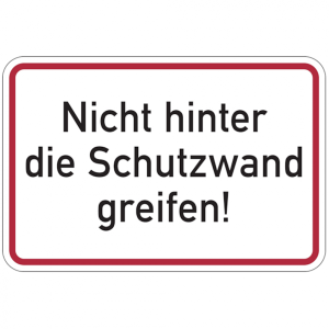 Dreifke&reg; Aufkleber Hinweisschild, Nicht hinter die Schutzwand greifen!, Folie...