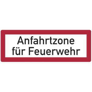 Dreifke&reg; Feuerwehrschild, Anfahrtzone f&uuml;r Feuerwehr - DIN 4066 | Alu gepr&auml;gt ...