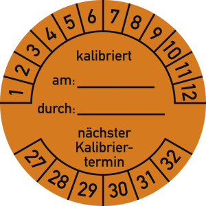 Dreifke&reg; Pr&uuml;fplakette kalibriert am: durch: n&auml;chster...2027-2032,Folie,&Oslash; 40 m...