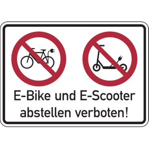 Dreifke&reg; Verbotsschild, Kombischild, E-Bike und E-Scooter verb - 300x200x2 mm...