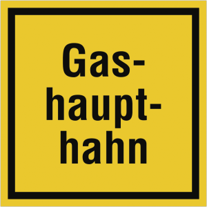 Dreifke&reg; Schild Gashaupthahn, Alu, 200x200 mm