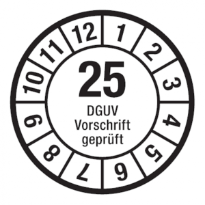 Jahrespr&uuml;fplaketten ab 26, DGUV Vorschrift gepr&uuml;ft, Jahresfarben, &Oslash; 35mm - Bo...