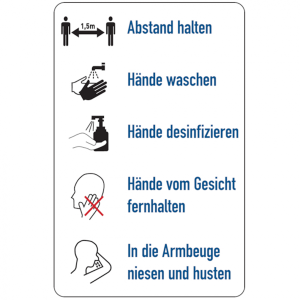 Dreifke&reg; Aufkleber Hygieneschild, Verhaltensregeln gegen die Verbreitung von ...