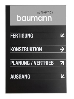 MADRID Black Line Wegweiser zur Direktbeschriftung 65 x 65 cm