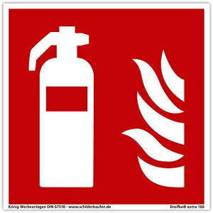 Schild Feuerlöscher nachleuchtend