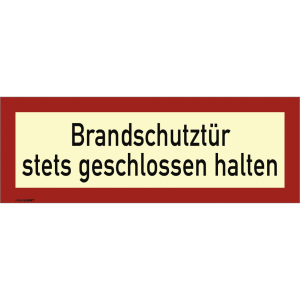Dreifke&reg; Aufkleber Brandschutzt&uuml;r stets geschlossen halten, Folie, nachleucht...