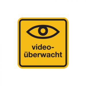 Dreifke&reg; Aufkleber Hinweisschild, video&uuml;berwacht - mit Auge | 50x50 mm, 1 Stk