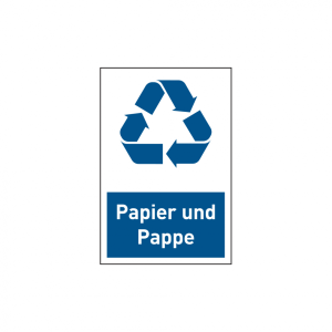 Dreifke&reg; Aufkleber Design-Recyclingschild: Papier und Pappe, Folie selbstkleb...