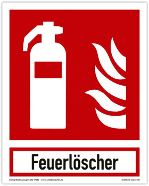 Dreifke&reg; Schild Feuerl&ouml;scher | extra langnachleuchtend | PVC selbstklebend 20...