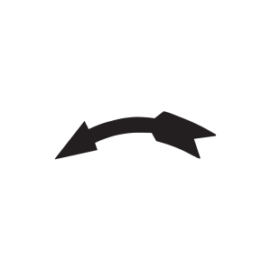 Dreifke&reg; Richtungspfeil, links gebogen, Schwarz, Folie - 1 Bund = 100 Stk. | ...