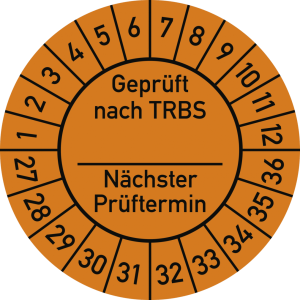 Dreifke&reg; Pr&uuml;fplakette Gepr&uuml;ft nach TRBS...2027-2036,Dokumentenfolie, &Oslash; 30 mm,...