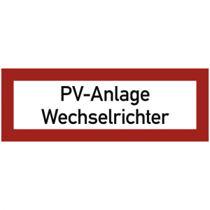 Dreifke&reg; Brandschutzschild PV-Anlage Wechselrichter, Alu, 297x105 mm, 1 St&uuml;ck