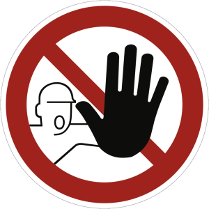 Dreifke&reg; Aufkleber (Folie) "Zutritt f&uuml;r Unbefugte verboten", &Oslash;5cm, Folie selb...