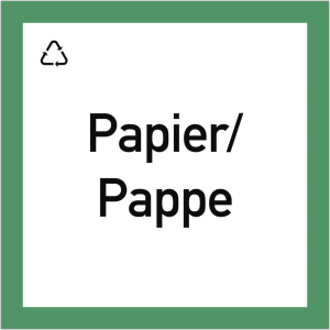 Dreifke&reg; Wertstoffkennzeichnung "Papier/Pappe", Kunststoff, 300x300 mm