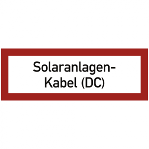 Dreifke&reg; Aufkleber Brandschutzschild Solaranlagen-Kabel (DC), Folie, 210x74 m...