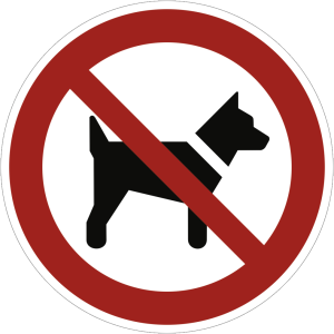 Dreifke&reg; Alu-Schild "Mitf&uuml;hren von Hunden verboten", &Oslash;31,5cm, 1 St&uuml;ck, Verbot...