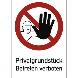 Dreifke&reg; Privatgrundst&uuml;ck Betreten verboten, Kombischild, Alu, 262x371 mm