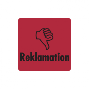 Dreifke&reg; Papieretikett, Reklamation, 40 x 40 mm - auf Rolle, Papier selbstkle...