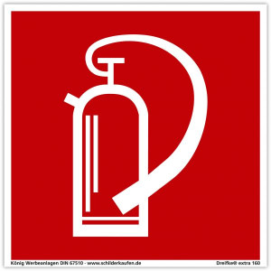 Dreifke&reg; Schild Feuerl&ouml;scher extra langnachleuchtend | PVC selbstklebend 148x...
