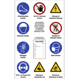 Dreifke&reg; Baustellen-Sicherheitsschild ISO 7010, Kunststoff, 750x1200 mm