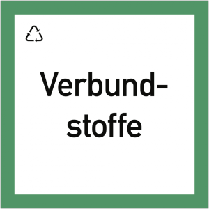 Dreifke&reg; Wertstoffkennzeichnung "Verbundstoffe", Kunststoff, 300x300 mm