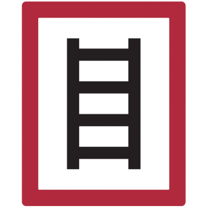 Dreifke&reg; Feuerwehrschild, Hinweisschild zum Anleitern - DIN 4066 | Alu gepr&auml;g...