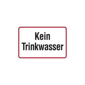Dreifke&reg; Hinweisschild, Kein Trinkwasser, Alu gepr&auml;gt | Alu gepr&auml;gt | 150x100...