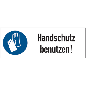Dreifke&reg; Aufkleber | Kombi-Gebotsschild, Handschutz benutzen, 74 x 210 m - 21...