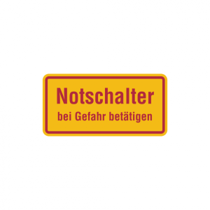 Dreifke&reg; Hinweisschild, Notschalter bei Gefahr bet&auml;tigen | PVC | 100x50 mm, 1...