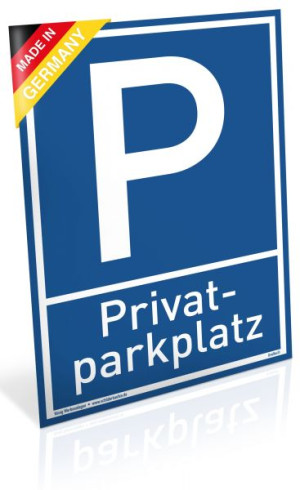 Dreifke&reg; Schild Privat Parkplatz blau | PVC Schild mit UV-Schutz 20 x 30 cm