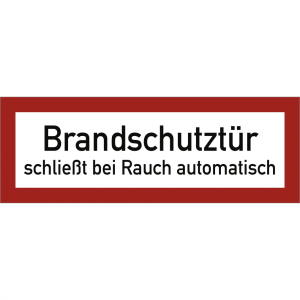 Dreifke&reg; Aufkleber Brandschutzt&uuml;r schlie&szlig;t bei Rauch automatisch, Folie, 297x...